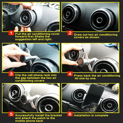 MICMXMO magnetiline mobiiltelefonihoidik, mis ühildub Audi A3 8V S3 (2014-2019) mudeliga, autotarvikud, mobiiltelefonide autokinnitused auto ventilatsiooniavadele, sobiv telefonihoidik nutitelefoni GPS-ile, must