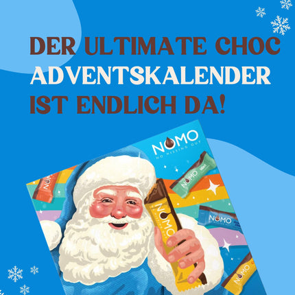 NOMO Mixed Mini Bars Advent Calendar 2024-320g - Allergen-free Christmas - Lactose-free, Gluten-free, Nut-free, Egg-free - Rainforest Alliance Certified - 100% Vegan