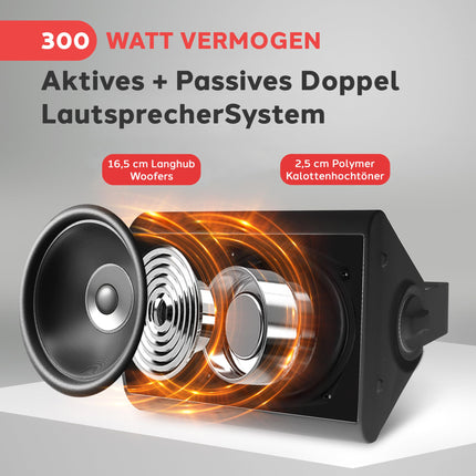 Pyle veekindlad passiiv- ja aktiivkõlarid 300W – Bluetooth-kõlarid õue – Bluetooth-kõlarikarp õue ja siseruumidesse seinale kinnitamiseks ja duši alla, samuti veekindlad kõlarid õue