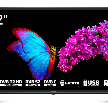 DYON Enter 32 Pro X2-80 cm (32-tolline) televiisor (kolmekordne tuuner (DVB-C/-S2/-T2), hotellirežiim, USB-meediapleier)
