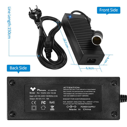 Plozoe auto toiteadapter, 120W 12V 10A vahelduvvoolu-alalisvoolu pingemuundur, 230V kuni 12V sigaretisüütaja toiteallikas, muundur 230V kuni 12 volti, adapter 220V
