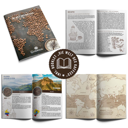 Corasol Premium Coffee World Tour Advent Calendar with 24 gourmet roasted coffees from 24 countries, including booklet, whole bean (240 g)