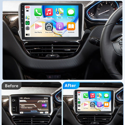 Rimoody 4+64G Android autoraadio Peugeot 2008 208 2012-2018 10,1-tollise HD autoraadio Carplayga Android Auto traadita GPS peegliühendusega Bluetooth FM/RDS/DAB/DVR/EQ/USB roolil juhtimisega tahavaatekaamera
