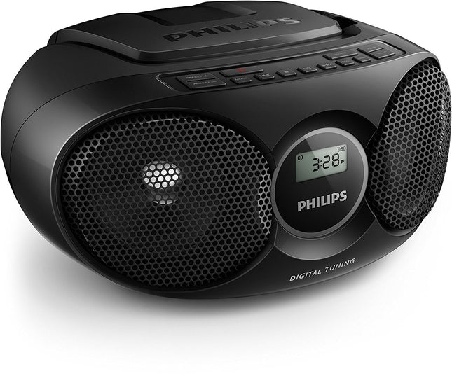 Philips Audio AZ215B/12 CD-mängija (digitaalne FM, helisisend, 3 vatti, hõlpsasti kasutatav) must
