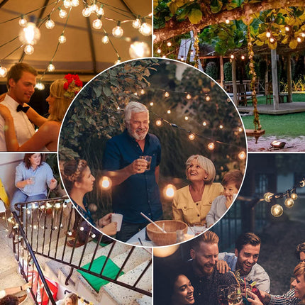 LETOUR Outdoor Fairy Lights, LED String Lights Bulb, 6.5M Waterproof Decorative Lights Chain for Garden Yard Wedding Party Patio Balcony Christmas Halloween, Outdoor Lighting with 12+1 Glass Bulbs