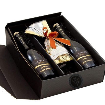 Gift set Prosecco with chocolate truffles in beautiful gift packaging