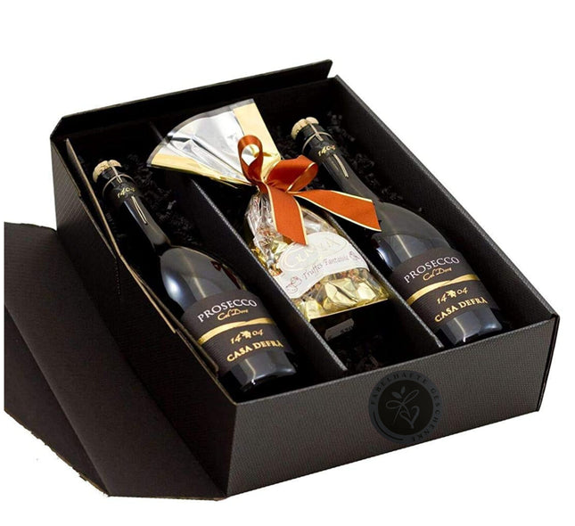 Prosecco kinkekomplekt šokolaaditrühvlitega kaunis kinkepakendis