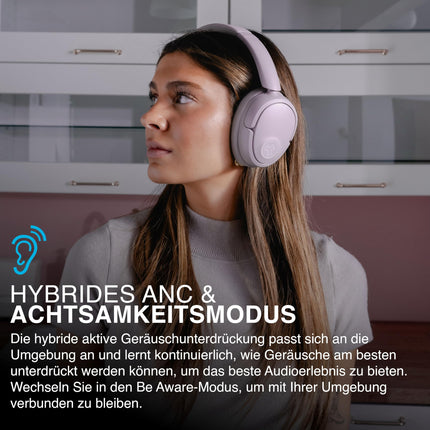 JLab JBuds LUX ANC nutikad mürasummutavad kõrvaklapid - kõrvapealsed Bluetooth-juhtmevabad kõrvaklapid mikrofoni ja aktiivse mürasummutusega, üle 70 tunni mänguaega, kokkupandavad Bluetooth-kõrvaklapid, malva
