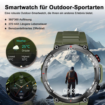 Blackview Smartwatch Men (Make/Receive Calls), 1.39'' Fitness Watch with Heart Rate SpO2 Pedometer Sleep Monitor, 100 Sports Modes, IP68 Waterproof Activity Tracker, Sports Watch for iOS Android