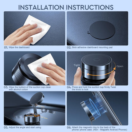 SAYHAY Vacuum Car Phone Holder Suction Cup for MagSafe Car Mount, [20x N52 Magnet] Car Phone Holder for Car Gym Shower, Car Phone Holder for iPhone 16 15 14 13 12 Pro Max Smartphone