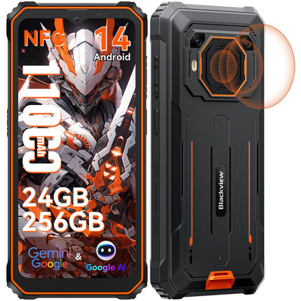 Blackview BV6200 Plus õuetelefon 11000mAh 24GB+256GB/2TB, Android 14 õuetelefon ilma lepinguta, 98DB kõlar, 6.56" 90Hz, IP69K veekindel, ehitusplatsi telefon, 16MP+13MP/kaks 4G/OTG/GPS/NFC