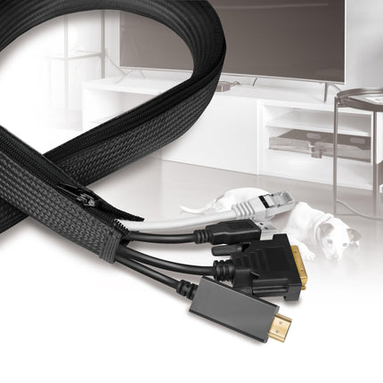LogiLink KAB0082 - Kaablikanal lukuga, Ø 30 mm, värvus: must, 5 m