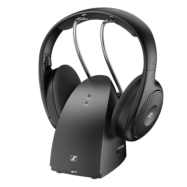 Sennheiser RS ​​​​120-W juhtmevabad kõrvaklapid kristallselge teleriheli jaoks - kerge disain, 3 helirežiimi, 60 m signaaliulatus, komplekt saatjat/laadijat - must