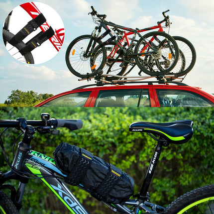 Trilancer straps with hook and loop fasteners, 5 sizes (61/46/36/30/23 cm), elastic straps, hook and loop straps and packing straps for organizing your extension cables, hoses, bicycle, workshop, garage
