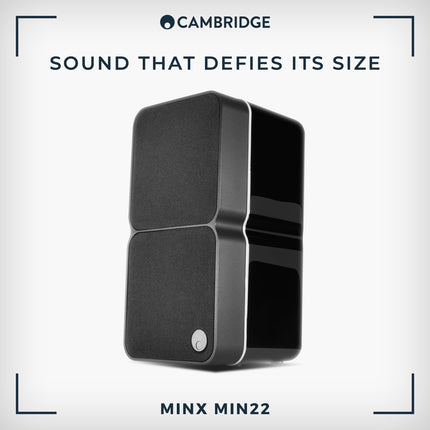 Cambridge Audio Minx Min 22 - Compact wired satellite speaker with BMR speaker technology - Includes keyhole bracket for discreet and easy wall mounting - Black