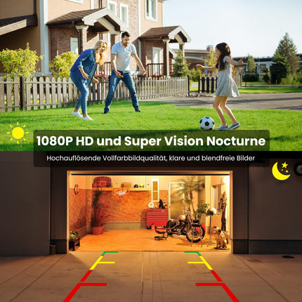 Foxparki juhtmevaba auto tahavaatekaamera: 4,8-tolline 1080P juhtmevaba tahavaatekaamera toetab 2 kaamerat, tahavaatekaamera moderniseerimine stabiilse signaaliga, IP69K veekindel, 6 parkimisjoont autole, veoautole ja haagissuvilale