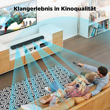 GarageRock 90W heliriba teleri kõlar, 2-ühes eemaldatav teleri heliriba nutiteleri jaoks, 5.0 Bluetooth-heliriba telerile selge heliga, 3 ekvalaiseri režiimi, ARC/optiline/Aux/seinakinnitus, must