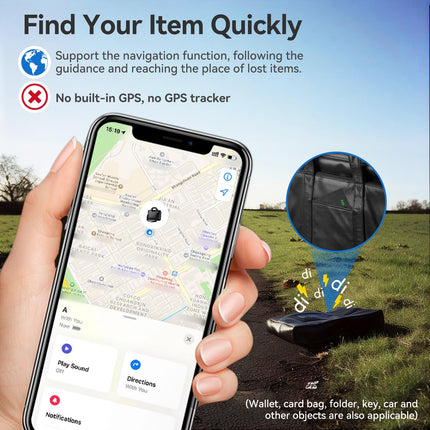Olycism Wallet Tracker Bluetooth (IOS Only) Key Finder for Wallet Card Backpack Supports Wireless Charging Suitcase Tracker with 98 Feet Search Range IPX8 Waterproof