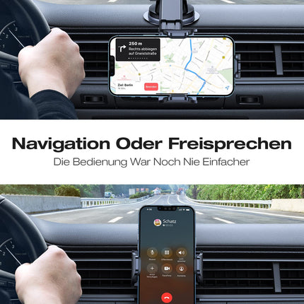VICSEED 2025 parim sõjaväe autotelefonihoidja [20 kg tugev iminapp ja metallist õhutusklamber topeltlukuga] 360° pööratav autotelefonihoidja autotarvikutele iPhone 16 Pro Max Samsung S24 Ultra jaoks