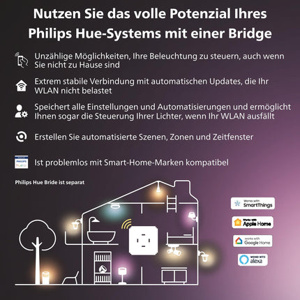 Philips Hue Festavia ketivalgustid, valge ja värviline meeleolu, hämardatavad, 250 mini-LED-i, 20 m pikkused, veekindlad, ühilduvad Amazon Alexaga (Echo ja Echo Dot)