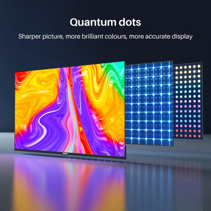 RCA RAQ50UN1 QLED TV 50 inches (126 cm) 4K UHD Smart Android TV Aver HDR Google Assistant Dolby Audio WiFi Bluetooth YouTube Netflix Prime Video VEVO Disney+
