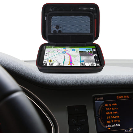 Elonbo GPS-kandekott 8-tollisele Garmin DriveSmart 86-le Garmin dēzl OTR800 / dēzl OTR810 poolt, Garmin RV 890, RV 895 GPS-navigatsioonisüsteemile, lisavõrgust tasku autolaadija USB-kaablile, must