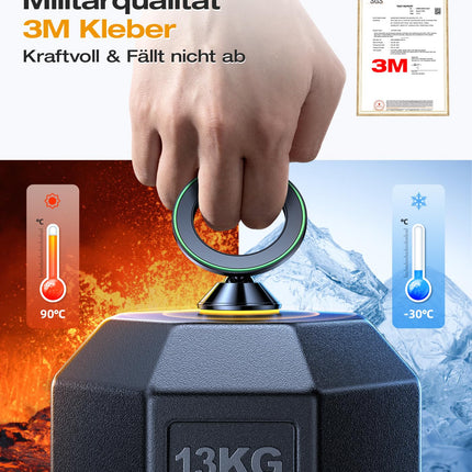 VICSEED autotelefoni hoidiku magnet MagSafe autokinnitusele [20 XN55 tugevaim magnet], täismetallist ja 360° pöörlev magnetiline autokinnituspulk [tugevaim 3M liim] iPhone 16 15 14 13 12 Samsungile