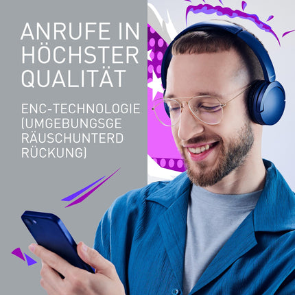 Panasonic HF630B, juhtmevabad tänavakõrvaklapid, kõrvapealsed, sisseehitatud mikrofon, Bluetooth 5.3, mitmepunktiline, pöörlev disain, kuni 72 tundi taasesitust, USB-C, sinine