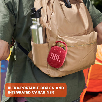 JBL Clip 4 – Portable Mini Bluetooth Speaker, Big Sound and Powerful Bass, Built-in Carabiner, IP67 Waterproof and Dustproof, 10 Hours Playback, Home Speaker,