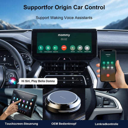 CarPlay juhtmevaba adapter, Android Auto juhtmevaba Apple CarPlay koos Plug and Play juhtmevaba automängu adapteriga, et teisendada juhtmega CarPlay juhtmevabaks (YouTube'i jms tuge ei ole).