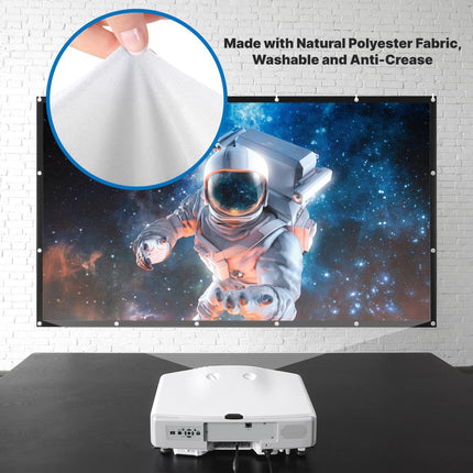 Pyle kokkupandav kaasaskantav projektori ekraan 120" 16:9 HD 4K kerge sise- ja välistingimustes kasutamiseks, kortsumiskindel, sobib kodukino, peo, kontori ja klassiruumi jaoks.