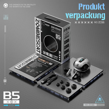 ZOMBIES CAT juhtmevabad Bluetooth-kõrvaklapid, mürasummutavad kõrvaklapid, sügava bassiga Bluetooth-kõrvaklapid, juhtmevaba Bluetooth 5.4, RGB-valgus, kõrvasisesed kõrvaklapid Androidile ja iOS-ile, B5 hõbedane