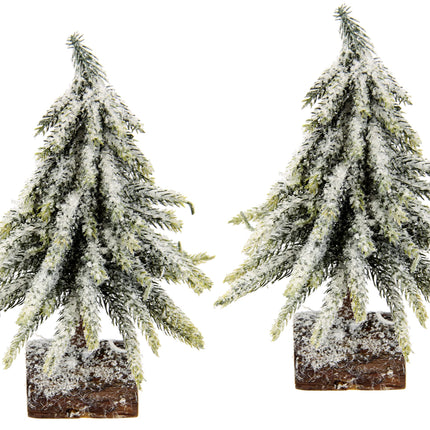 Artificial mini fir tree iced and snowed on a wooden base artificial snow small Christmas tree table decoration decoration tree artificial fir small white Christmas tree Christmas decoration artificial fir fir Advent