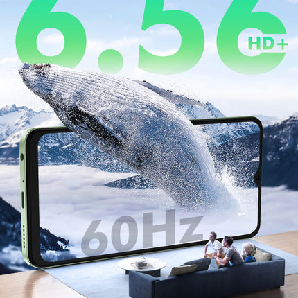 Ulefone Note 19 mobiiltelefon Android 14, 6GB RAM+64GB ROM/SD-512GB, 6,56" HD+ Octa Core, 5000mAh aku, 8MP+5MP kaamera, nutitelefon ilma lepinguta, kahe SIM-kaardiga 4G/Face ID/GPS/OTG-must