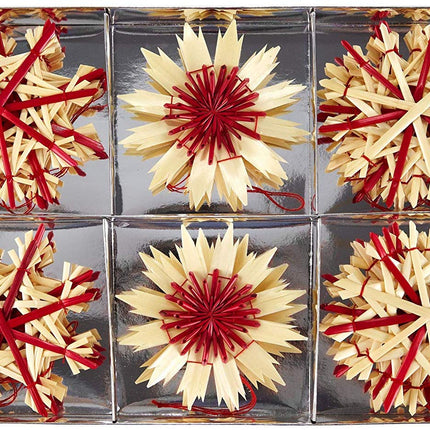 HEITMANN DECO Christmas tree decorations - straw pendants, 16-piece set - Christmas tree decorations made of natural material, 16-piece Christmas tree pendant set