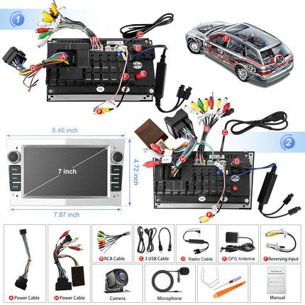 Android 13 autoraadio Opel Astra, Meriva, Corsa, Antara, Vectra, Combo, Zafira mudelitele – 2+32 GB 7-tolline IPS-puuteekraan, juhtmevaba CarPlay ja Android Auto, Hi-Fi heli, GPS, WiFi, Bluetooth-hääljuhtimine