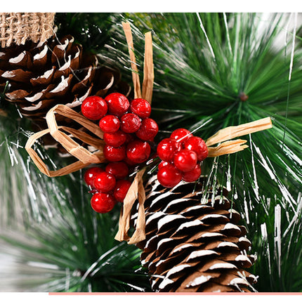 Christmas wreath 30cm door wreath Christmas, Christmas garland with Christmas balls pine cones berries for front door, fireplace and wall decoration, wreath with apples pine cones