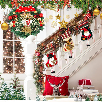 WBYNB Christmas wreath for front door, door wreath Christmas Christmas decoration, artificial Christmas wreath, for front door wall tree decoration Christmas party shopping malls shop windows (30 cm)