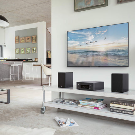 Denon SCN10 kõlar, kahesuunaline HiFi kõlar teleri helisüsteemile, 2 x 65 W, ühildub vastuvõtjate ja võimenditega, elegantne disain, must SCN10BKEM