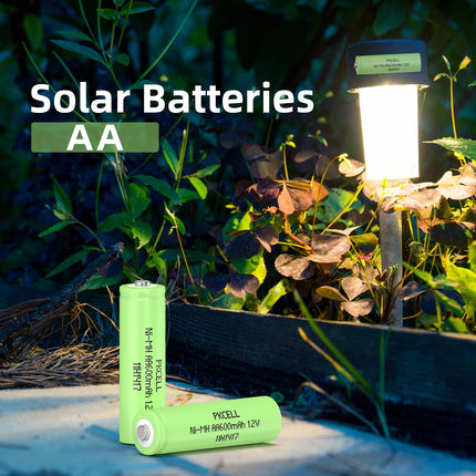PKCELL AA laetavad patareid NIMH 1.2V 600mAh päikeselampidele, mänguasjadele, 20 tk pakis