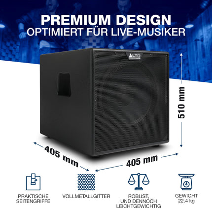 ALTO TX12S 900W 12-tolline aktiivsubwoofer, DSP-optimeeritud PA-süsteem 2-tollise mähisega, suurepärane bass, lihtne seadistamine