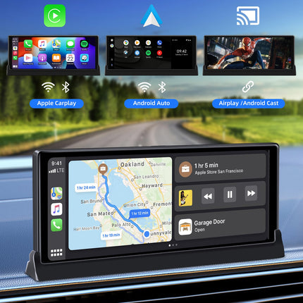 Jansite Carplay Android Auto ekraan eksklusiivse kronsteiniga, 10,26-tolline puutetundlik automängu ekraan GPS-navigatsiooniga Bluetooth sõbra ekraan Siri/GOO-gle'iga