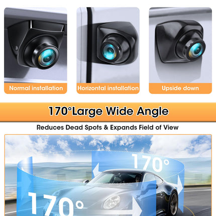 【Kõrge ühilduvus】Tagurduskaamera 360° pööratav tahavaatekaamera autole, toetab AHD 1080P/720P/NTSC/PAL mudeleid, tahavaatekaamerad auto matkaautodele, super öise nägemisega, IP69K parkimisabi, 170° lainurk