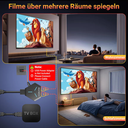 KiWiBiRD HDMI jaotur 1 sisse 2 väljundit HDMI jaotur 2 monitori samaaegselt paljundaja kaks monitori 4K 3D 2160p 1440p 1080p HDCP, ühildub PS5 teleri, televisiooni, mänguarvuti, sülearvuti, projektoriga