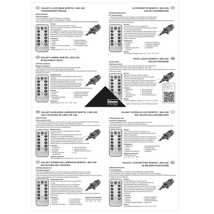Idena 31109 - NewTeci LED-valguskett sise- ja välistingimustes kasutamiseks 800 LED-iga, vikerkaarevärvides valgustus 8 valgusastmega, dimmer, toiteplokk ja 8-tunnine taimerfunktsioon.