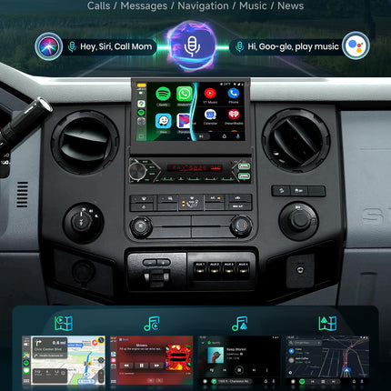 Podofo DAB+ 1 DIN Bluetooth-autoraadio CarPlay ja Android Auto juhtmevaba süsteemiga, mootoriga hüpikaknaga, 7-tollise puutetundliku ekraaniga, Mirror Link FM-iga, USB Type-C-pordiga, AUX-mikrofoniga, tahavaatekaameraga