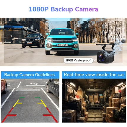 Eonon 10,26-tolline IPS-i reguleeritav traadita Carplay Android Auto autoraadio reguleeritava ekraaniga 4K esikaamera 1080P tagakaamera silmussalvestus AUX-väljund Bluetooth 64G SD-kaart P4