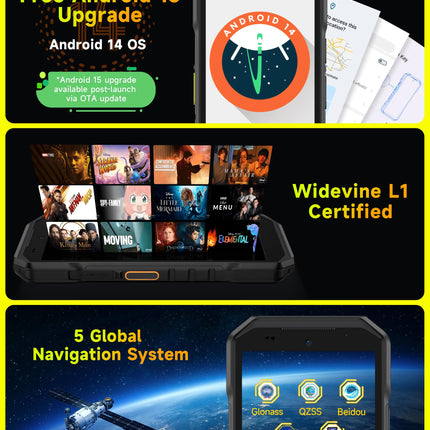 Ulefone Armor X32 välistingimustes kasutatav mobiiltelefon 12GB+128GB/2TB, MTK G91 48MP + 20MP öise nägemisega 5.65" Corning Glass, uuendatav Android 15-le, 5500mAh IP68 nutitelefon, kahe SIM-kaardi pesa, sõrmejäljelugeja, NFC, 2-aastane garantii - must