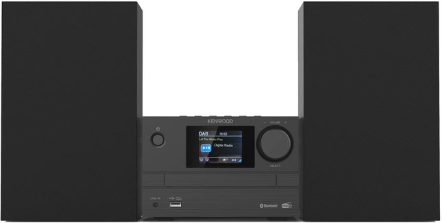 Kenwood M-525DAB - Mikro HiFi-süsteem CD, USB, DAB+ ja Bluetoothi ​​heli voogedastusega, 6,1 cm TFT värviline ekraan, kaugjuhtimispult