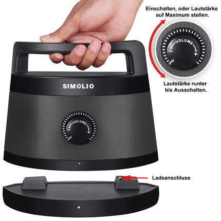 SIMOLIO Wireless TV Speaker, 2.4GHz Portable TV Speaker for Seniors, Perfect Replacement for Chin-Mounted Headphones, Optical, RCA, 3.5 AUX Connection, with Headphones &amp; 2 Adapters SM-621D